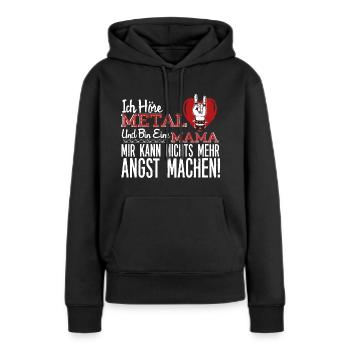 Metal Mama - Frauen Premium Bio Hoodie - Schwarz - Vorne - Julia (174cm)