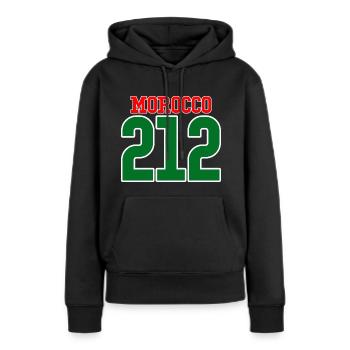 Morocco area code 212 - Women’s Premium Organic Hoodie - black - Front - Julia (174cm)