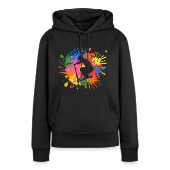 Cascade scooter - Sweat à capuche Premium bio Femme - noir - Devant - Julia (174cm)