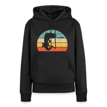 caméléon - Sweat à capuche Premium bio Femme - noir - Devant - Julia (174cm)