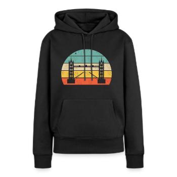 Tower Bridge Shirt - Frauen Premium Bio Hoodie - Schwarz - Vorne - Julia (174cm)