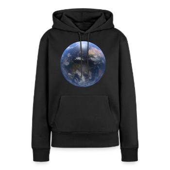 Le monde - Sweat à capuche Premium bio Femme - noir - Devant - Julia (174cm)
