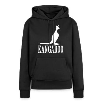 Kangaroo - Frauen Premium Bio Hoodie - Schwarz - Vorne - Julia (174cm)