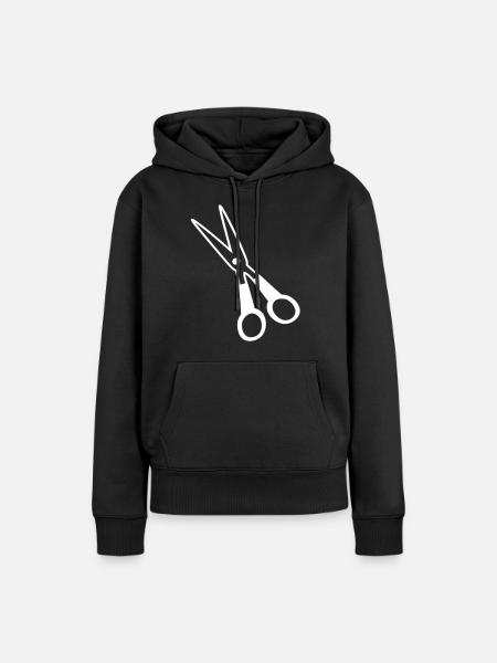 Schere - Frauen Premium Bio Hoodie - Schwarz