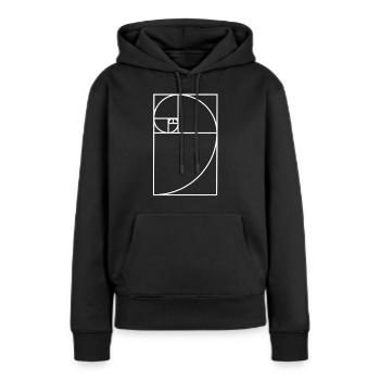 Fibonacci-Spirale - Frauen Premium Bio Hoodie - Schwarz - Vorne - Julia (174cm)