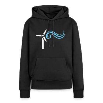 Énergie éolienne éolienne éolienne - Sweat à capuche Premium bio Femme - noir - Devant - Julia (174cm)