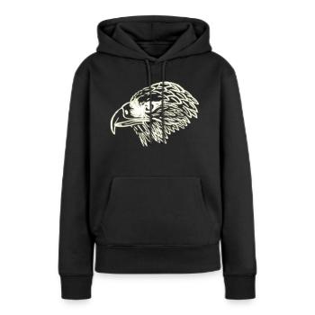 Adlerkopf - Frauen Premium Bio Hoodie - Schwarz - Vorne - Julia (174cm)