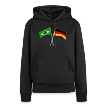 Cadeau de l'Allemagne et du Brésil - Sweat à capuche Premium bio Femme - noir - Devant - Julia (174cm)
