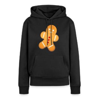 Noël en pain d'épice - Sweat à capuche Premium bio Femme - noir - Devant - Julia (174cm)