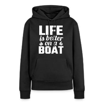 Segeln Segelsport Segler Geschenk - Frauen Premium Bio Hoodie - Schwarz - Vorne - Julia (174cm)