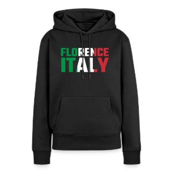 Florence, Italie - Sweat à capuche Premium bio Femme - noir - Devant - Julia (174cm)