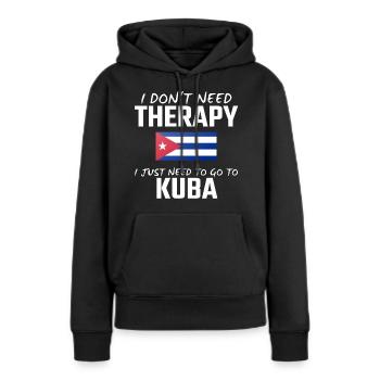 Kuba - Frauen Premium Bio Hoodie - Schwarz - Vorne - Julia (174cm)