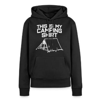 Camping Camping Camping Tente - Sweat à capuche Premium bio Femme - noir - Devant - Julia (174cm)