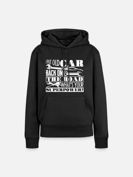 Automechaniker Superpower - Frauen Premium Bio Hoodie - Schwarz