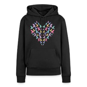 Origami - Sweat à capuche Premium bio Femme - noir - Devant - Julia (174cm)