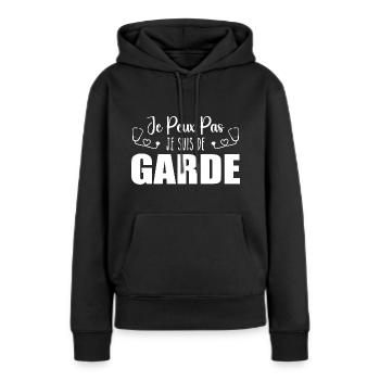 Je Peux Pas Je Suis De Garde Drôle Infirmier - Sweat à capuche Premium bio Femme - noir - Devant - Julia (174cm)
