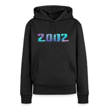 Geburtstagsgeschenk 2002 Jahrgang 2002 Retro 2002 - Frauen Premium Bio Hoodie - Schwarz - Vorne - Julia (174cm)