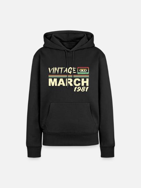 März 1981 - März 1981 - Frauen Premium Bio Hoodie - Schwarz