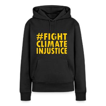 Fight climate injustice - Sweat à capuche Premium bio Femme - noir - Devant - Julia (174cm)