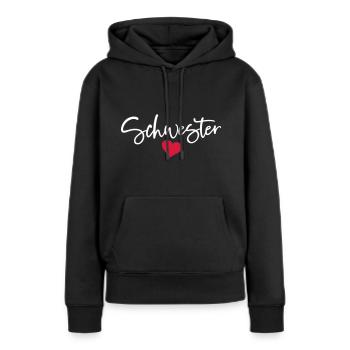 Beste Schwester Herz Schwestern Schwesterherz sis - Frauen Premium Bio Hoodie - Schwarz - Vorne - Julia (174cm)