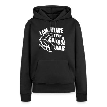 Mehr als ein Eroberer - Frauen Premium Bio Hoodie - Schwarz - Vorne - Julia (174cm)