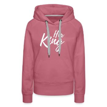 Son écriture manuscrite blanche - Sweat à capuche Premium bio Femme - mauve - Devant - Isabella (175cm)