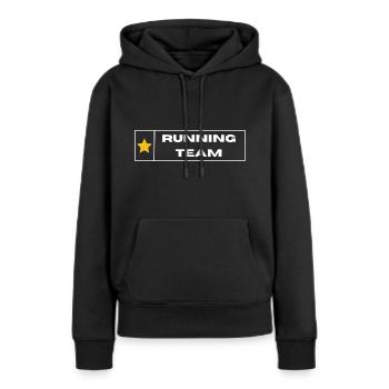 Équipe de course à pied - Sweat à capuche Premium bio Femme - noir - Devant - Julia (174cm)