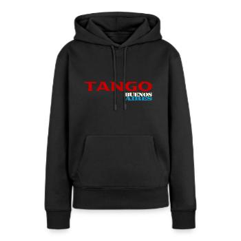 Tango - Sweat à capuche Premium bio Femme - noir - Devant - Julia (174cm)