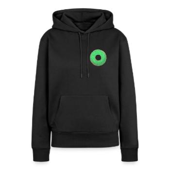 Choisissez votre beignet - couleur vert | Hommes et femmes - Sweat à capuche Premium bio Femme - noir - Devant - Julia (174cm)