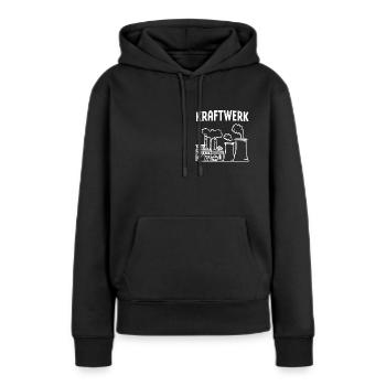 Das Kraftwerk - Frauen Premium Bio Hoodie - Schwarz - Vorne - Julia (174cm)