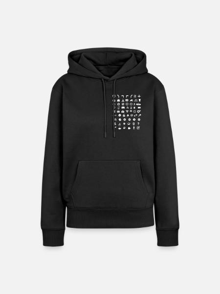 Icônes | pour les voyages, les pays étrangers et les langues - Sweat à capuche Premium bio Femme - noir