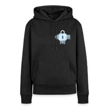Serrure informatique Retro Pixel - Sweat à capuche Premium bio Femme - noir - Devant - Julia (174cm)