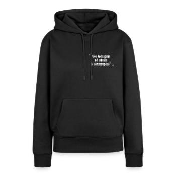 Wollen Waschmaschinen sich auch mal in die andere - Frauen Premium Bio Hoodie - Schwarz - Vorne - Julia (174cm)