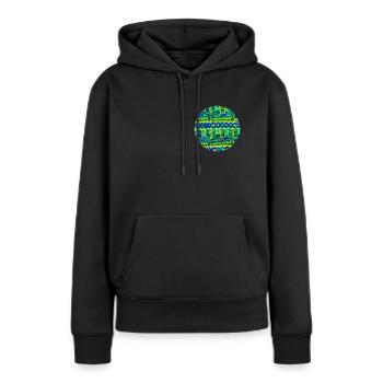 Kleidung im Kitenge-Stil! - Frauen Premium Bio Hoodie - Schwarz - Vorne - Julia (174cm)