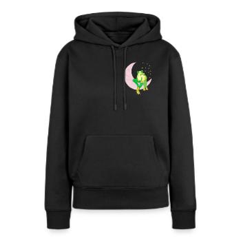 Liebende Fröschen - Frauen Premium Bio Hoodie - Schwarz - Vorne - Julia (174cm)