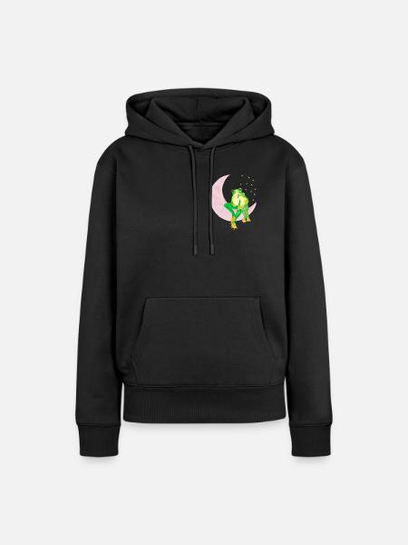 Liebende Fröschen - Frauen Premium Bio Hoodie - Schwarz