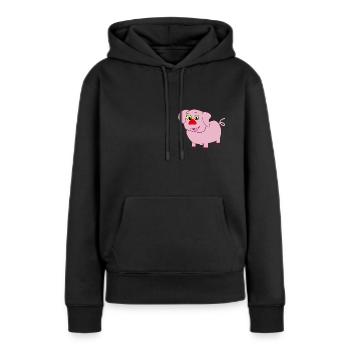 Pig png - Frauen Premium Bio Hoodie - Schwarz - Vorne - Julia (174cm)