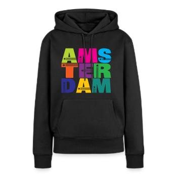 Holland - Frauen Premium Bio Hoodie - Schwarz - Vorne - Julia (174cm)