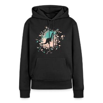 Éclaboussure de couleur de brontosaure - Sweat à capuche Premium bio Femme - noir - Devant - Julia (174cm)