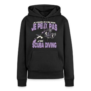 Je peux pas j'ai scuba diving. - Sweat à capuche Premium bio Femme - noir - Devant - Julia (174cm)