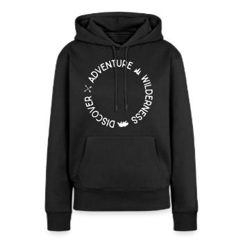 Abenteuer - Frauen Premium Bio Hoodie - Schwarz - Vorne - Julia (174cm)