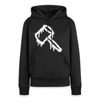 Hammer Gerechtigkeit Graffiti - Frauen Premium Bio Hoodie - Schwarz - Vorne - Julia (174cm)