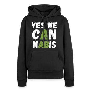 Yes We Cannabis! - Frauen Premium Bio Hoodie - Schwarz - Vorne - Julia (174cm)