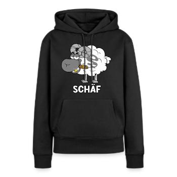 Schäf - Frauen Premium Bio Hoodie - Schwarz - Vorne - Julia (174cm)