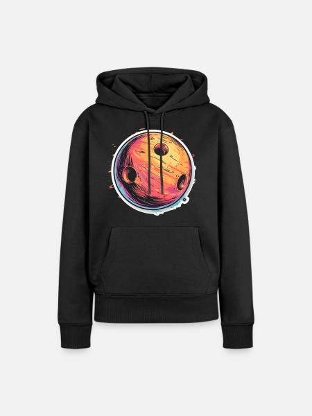 Bowlingkugel Cartoon Look - Frauen Premium Bio Hoodie - Schwarz