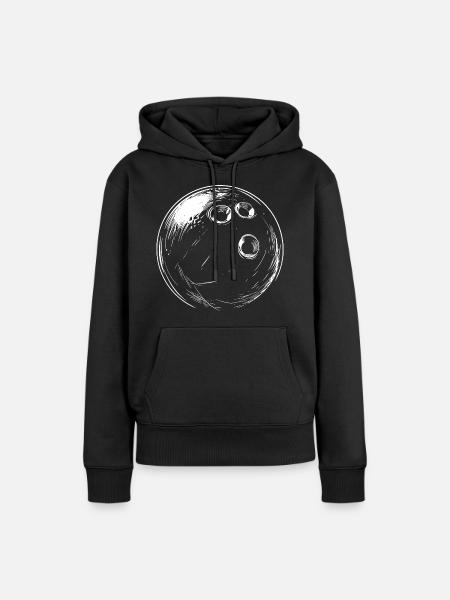 Bowlingkugel Zeichnung - Frauen Premium Bio Hoodie - Schwarz
