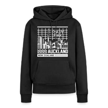 Chemise de voyage Auckland Nouvelle-Zélande - Sweat à capuche Premium bio Femme - noir - Devant - Julia (174cm)