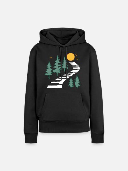 Der musikalische Weg - Frauen Premium Bio Hoodie - Schwarz