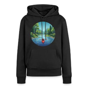 Kanu Kajak Ruderboot Canadier - Frauen Premium Bio Hoodie - Schwarz - Vorne - Julia (174cm)