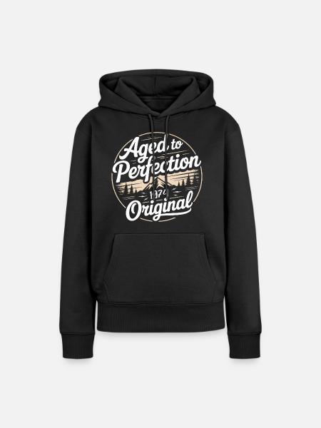 Vintage 1974 Born Retro Original 1974 - Women’s Premium Organic Hoodie - black
